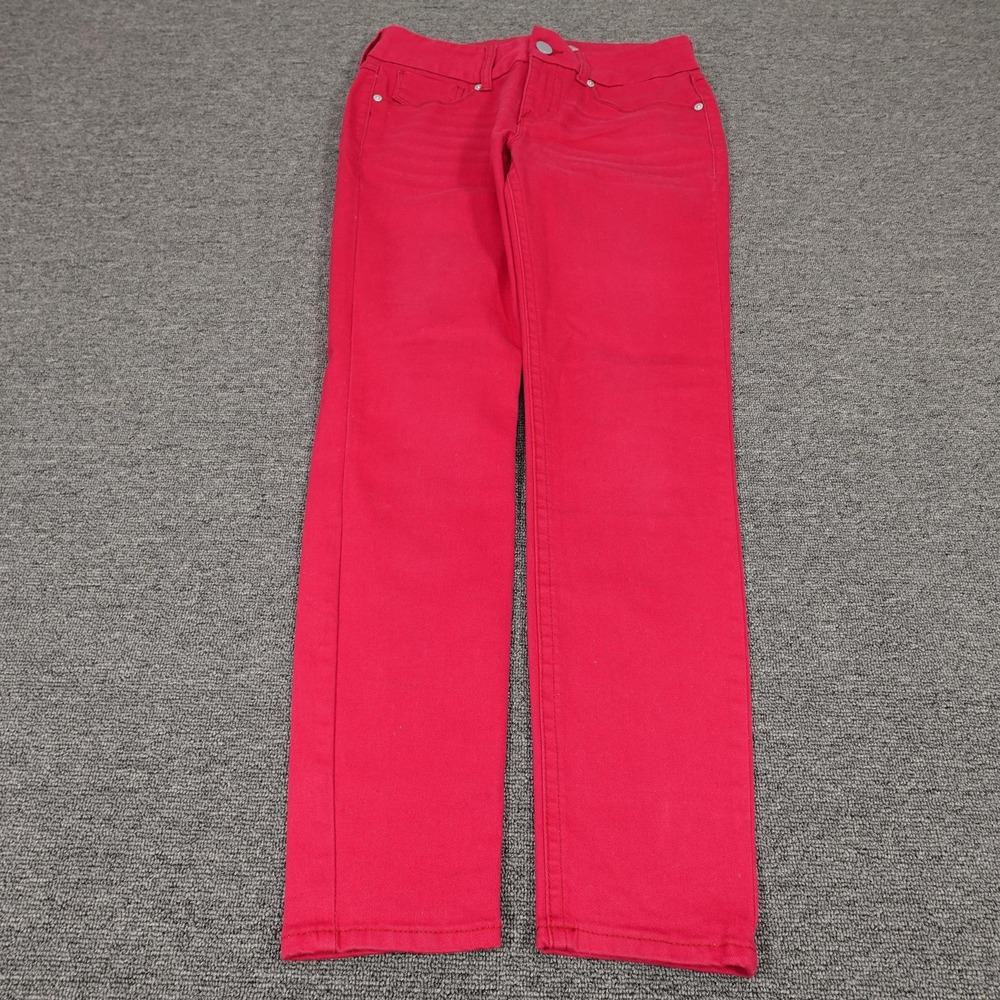 Seven7 Jeans Womens 8 Red Tummyless Skinny Mid Rise Stretch Shaping Denim Pants